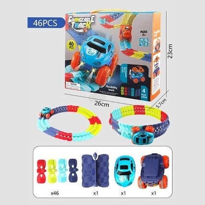🎅Christmas Sale - 49% OFF🎁Changeable Track with LED Light-Up Race Car🏎🏁