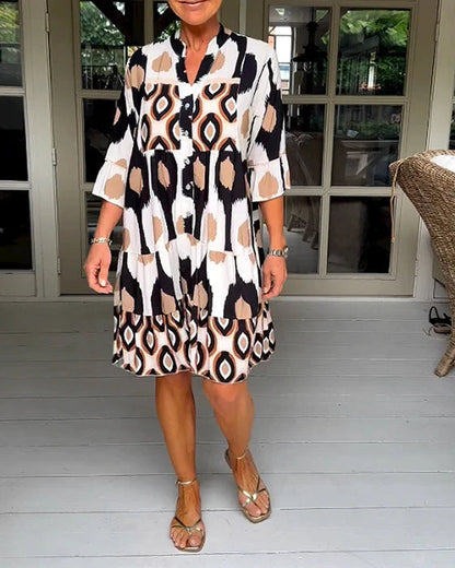 💝Spring Sale 50% OFF 💝Spotted Print Pleated Dress